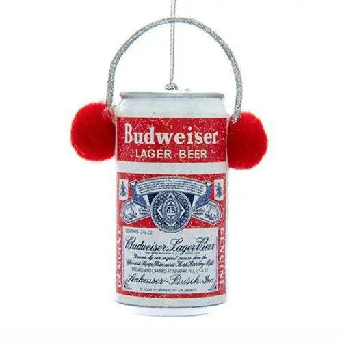 Kurt Adler - Budweiser Beer Ornament - Choose your Style - Budweiser Can with Ear Muffs - Toys & Games