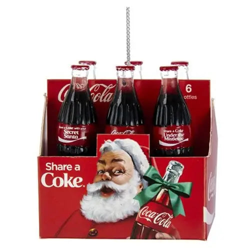 Kurt Adler - Coca Cola Ornament - Choose your Style - Bottle 6-Pack 2 1/2-Inch Resin - Toys & Games