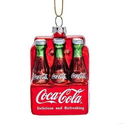 Kurt Adler - Coca Cola Ornament - Choose your Style - Bottle 6-Pack Glass - Toys & Games