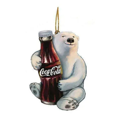 Kurt Adler - Coca Cola Ornament - Choose your Style - Coke Bear with Bottle Blow Mold - Toys & Games