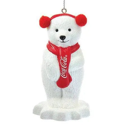 Kurt Adler - Coca Cola Ornament - Choose your Style - Polar Bear with Ear Muffs - Toys & Games