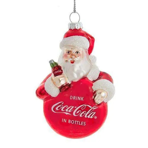 Kurt Adler - Coca Cola Ornament - Choose your Style - Santa 3 1/2-Inch Glass - Toys & Games