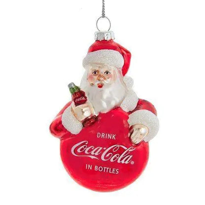 Kurt Adler - Coca Cola Ornament - Choose your Style - Santa 3 1/2-Inch Glass - Toys & Games