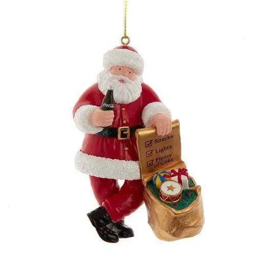 Kurt Adler - Coca Cola Ornament - Choose your Style - Santa 4-Inch - Toys & Games