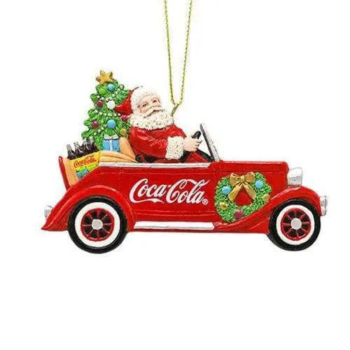 Kurt Adler - Coca Cola Ornament - Choose your Style - Santa Driving Car 4 1/4-Inch - Toys & Games