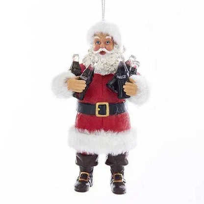 Kurt Adler - Coca Cola Ornament - Choose your Style - Santa Holding Coke Bottles 5-Inch - Toys & Games