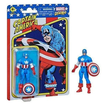 Marvel Legends Retro 375 Collection 3 3/4-Inch Action Figure - Select Figure(s) - Captain America - Action & Toy Figures