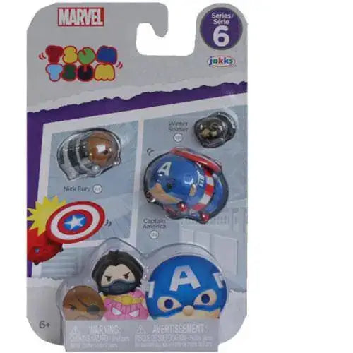Marvel Tsum Tsum 3-Pack Mini-Figures Series 6: Select Figure(s) - Nick Fury, Captain America and Winter Soldier