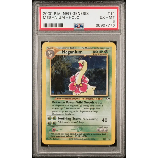 Meganium-Holo 2000 Pokemon Neo Genesis #11 PSA 6 - Graded Trading Card