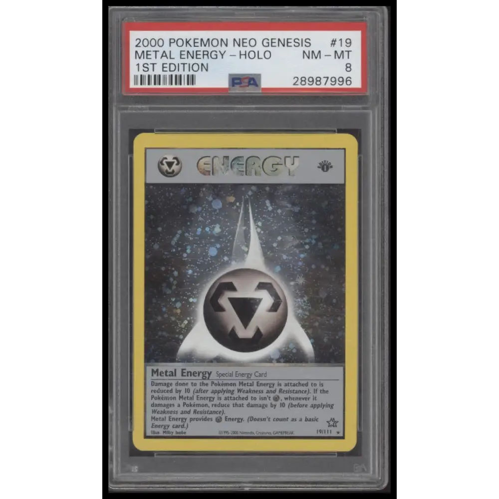 Metal Energy-Holo 2000 Pokemon Neo Genesis 1st Edition #19 1st Edition PSA 8 - Graded Trading Card