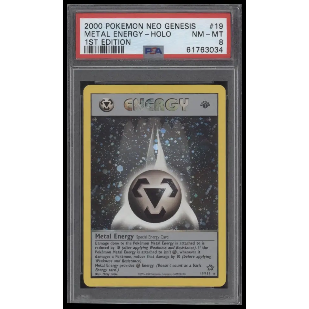 Metal Energy-Holo 2000 Pokemon Neo Genesis 1st Edition #19 1st Edition PSA 8