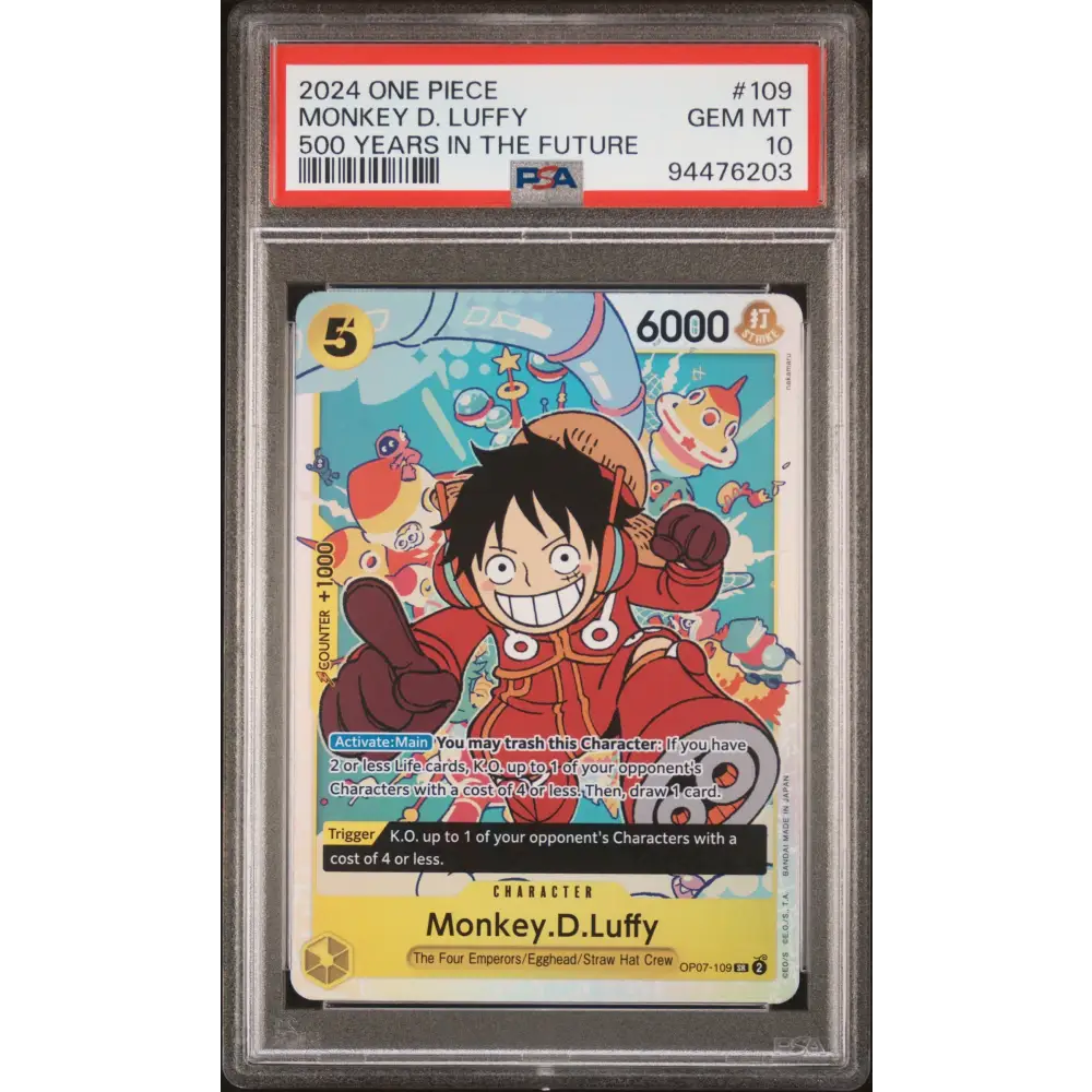 Monkey D. Luffy 2024 One Piece Op07-500 Years In The Future #109 PSA 10 - Graded Trading Card