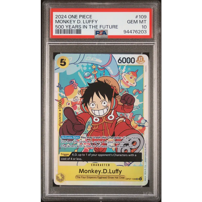 Monkey D. Luffy 2024 One Piece Op07-500 Years In The Future #109 PSA 10 - Graded Trading Card