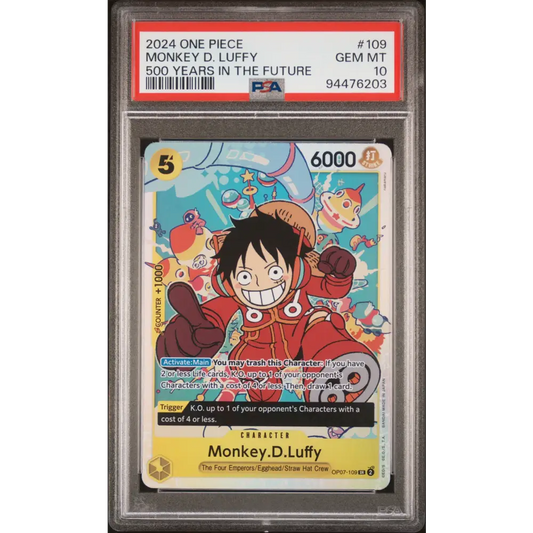 Monkey D. Luffy 2024 One Piece Op07-500 Years In The Future #109 PSA 10 - Graded Trading Card