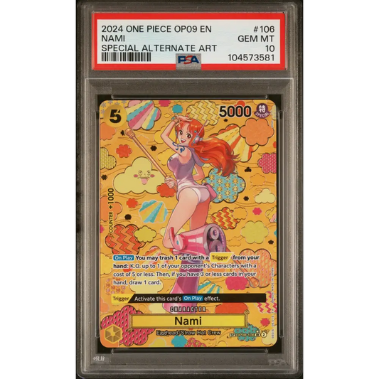 Nami 2024 One Piece Op09-Emperors In The New World #106 Special Alt Art PSA 10 - Graded Trading Card