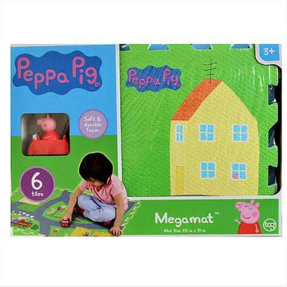 Peppa Pig - 6 Tiles - 28 x 19 Inch - Mega Floor Mat with Vehicle - Toys & Games