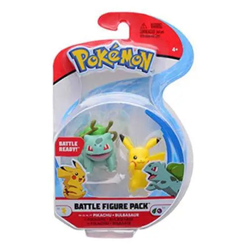 Pokemon Battle 2 Inch And 3 Inch Figure Packs(50077) - Select Figure(s) - Pikachu + Bulbasaur - Action Figure