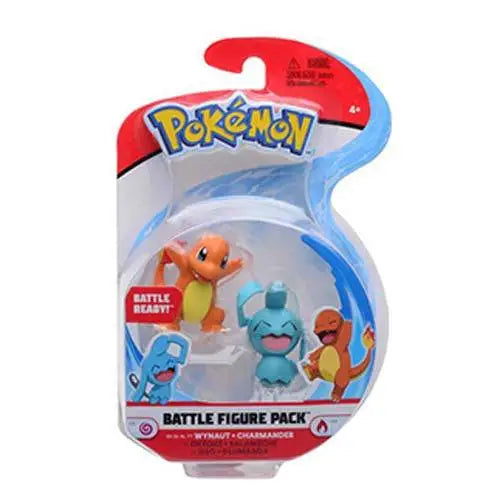 Pokemon Battle 2 Inch And 3 Inch Figure Packs(50077) - Select Figure(s) - Wynaut + Charmander - Action Figure