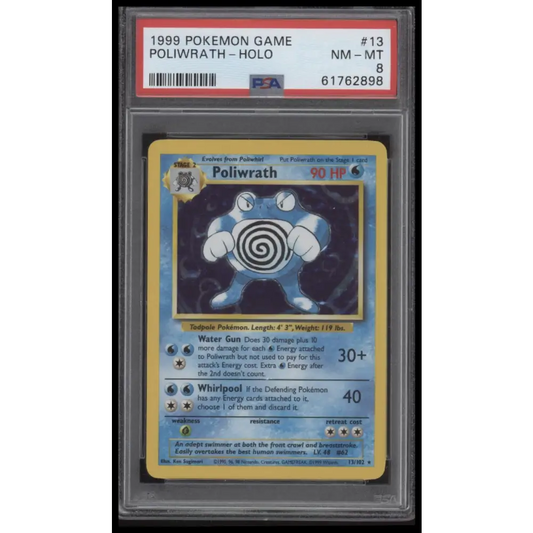Poliwrath-Holo 1999 Pokemon Game #13 PSA 8
