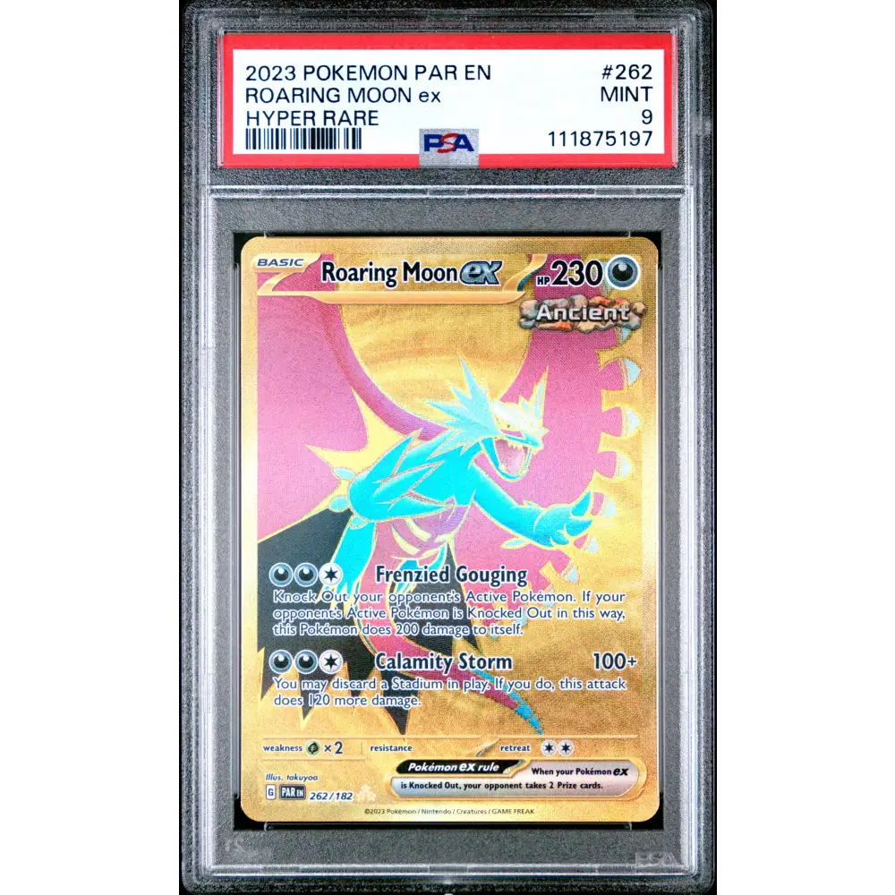 Roaring Moon Ex 2023 Pokemon Par En-Paradox Rift #262 Hyper Rare PSA 9 - Graded Trading Card