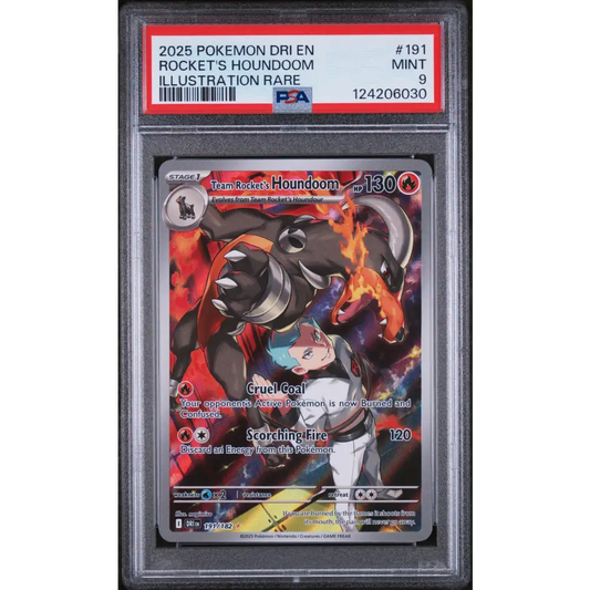 Rocket’S Houndoom 2025 Pokemon Dri En-DR #191 Illustration Rare PSA 9 - Graded Trading Card