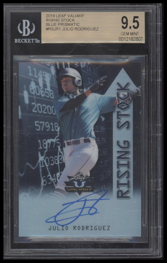 2019 Leaf Valiant Rising Stock Blue Prismatic #RSJR1 Julio Rodriguez BGS 9.5