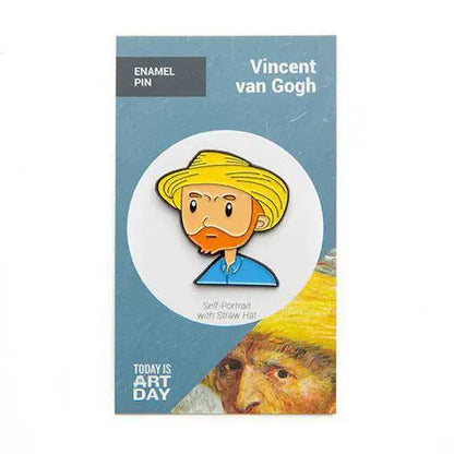 Self-Portrait with Straw Hat Enamel Pin - Today is Art Day - Toys & Games