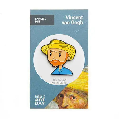 Self-Portrait with Straw Hat Enamel Pin - Today is Art Day - Toys & Games
