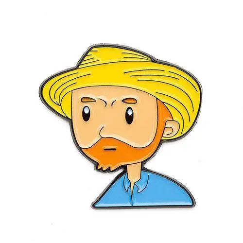 Self-Portrait with Straw Hat Enamel Pin - Today is Art Day - Toys & Games