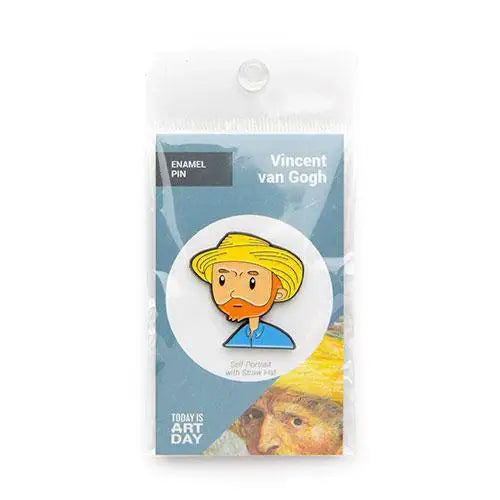 Self-Portrait with Straw Hat Enamel Pin - Today is Art Day - Toys & Games