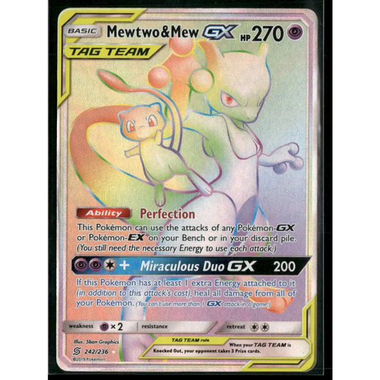 SM - Unified Minds #242/236 Mewtwo & Mew GX (Secret)