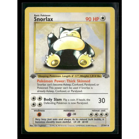 Snorlax (27) Jungle #27/64 - 1st Edition - Trading Card