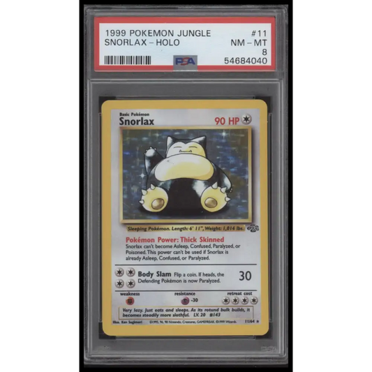 Snorlax-Holo 1999 Pokemon Jungle #11 PSA 8 - Graded Trading Card
