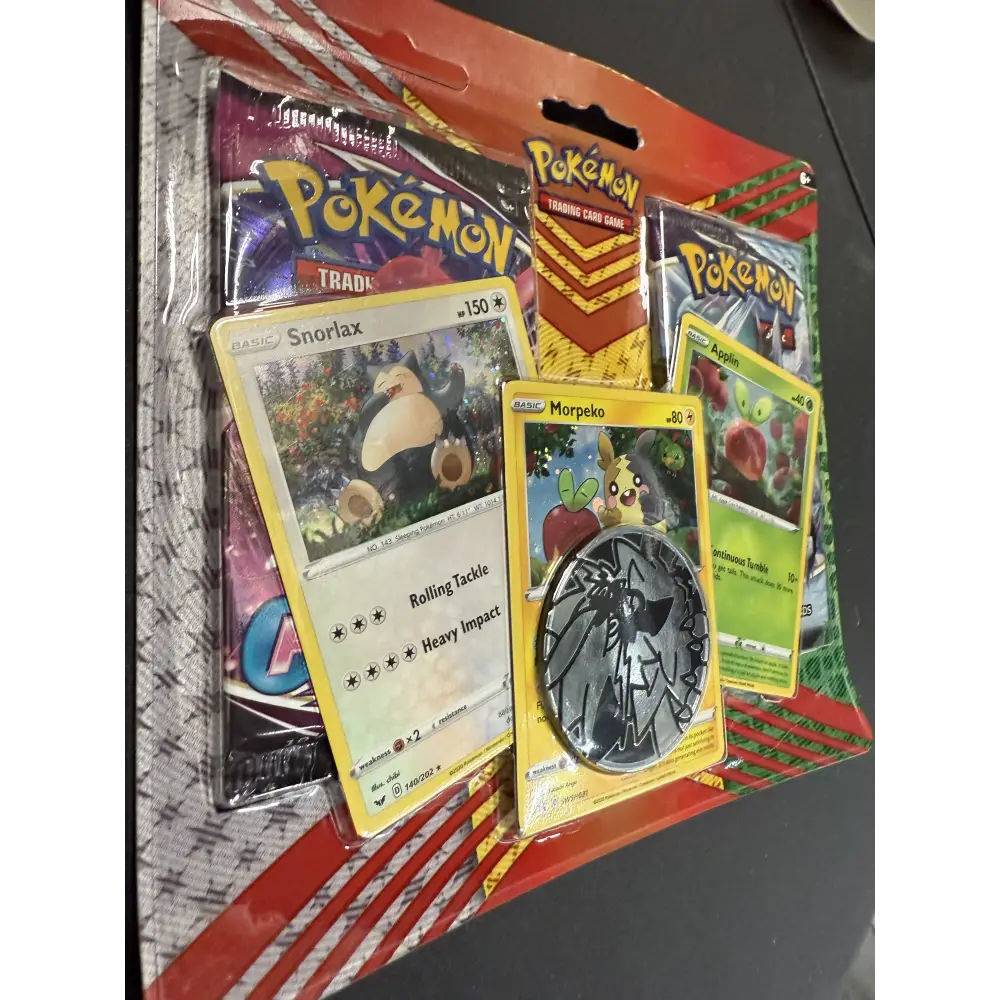Snorlax Morpeko Applin 2 Pack Blister with Coin