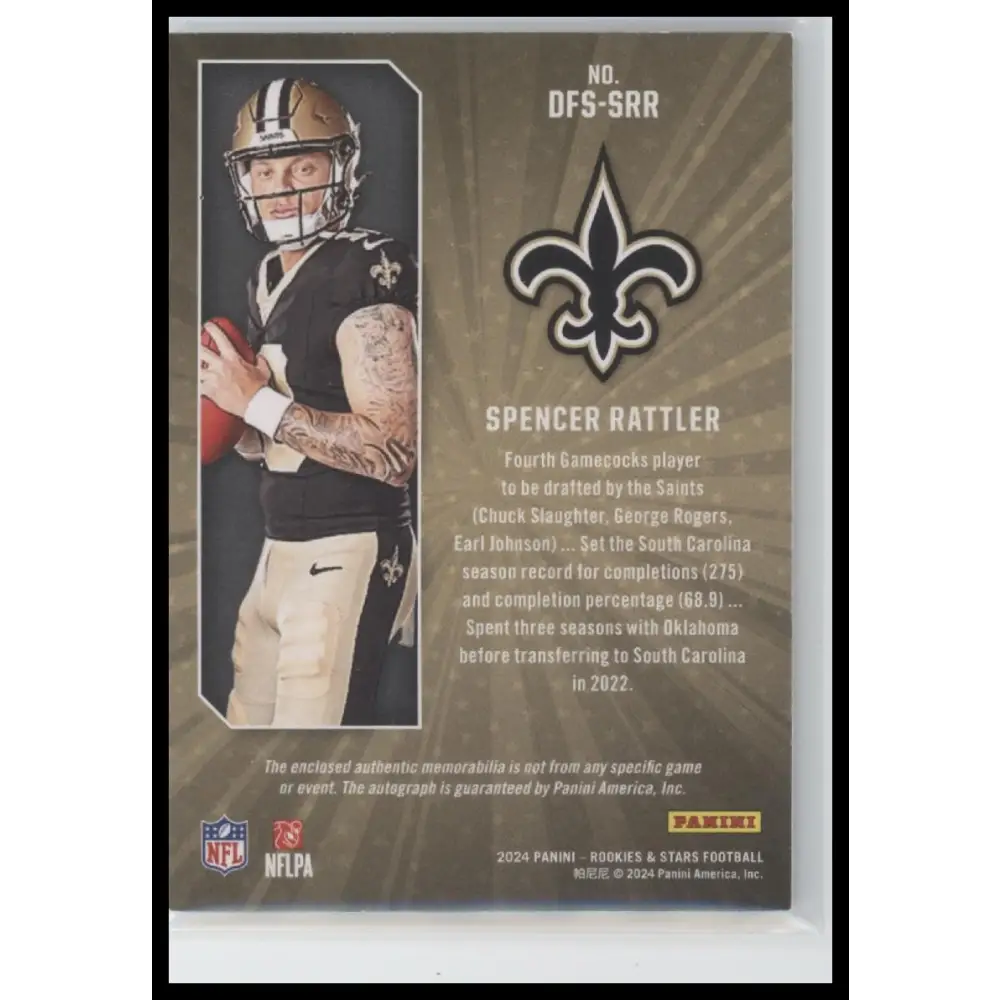 Spencer Rattler 2024 Panini Rookies & Stars #DFS-SRR Dress for Success #/99 - Trading Card