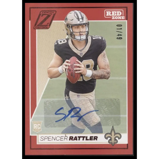Spencer Rattler 2024 Panini Zenith #189 Autographs Red Red Zone #/49