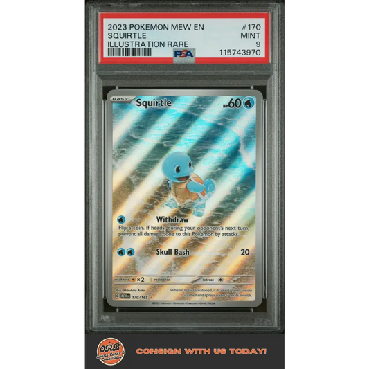 Squirtle 2023 Pokemon Mew En-151 #170 Illustration Rare PSA 9 - Graded Trading Card