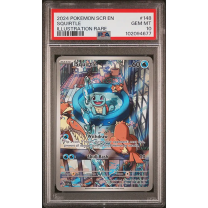 Squirtle 2024 Pokemon Scr En-Stellar Crown #148 Illustration Rare PSA 10