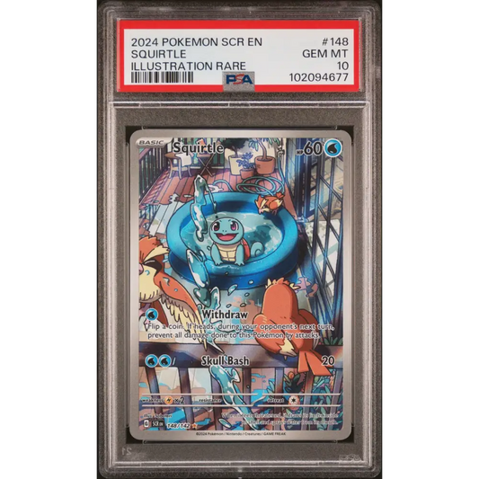 Squirtle 2024 Pokemon Scr En-Stellar Crown #148 Illustration Rare PSA 10