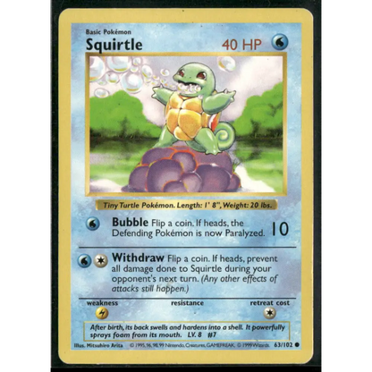 Squirtle Base Set (Shadowless) #063/102