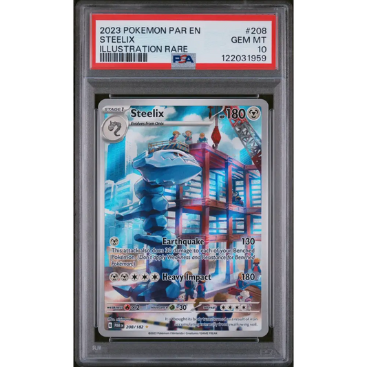 Steelix 2023 Pokemon Par En-Paradox Rift #208 Illustration Rare PSA 10 - Graded Trading Card