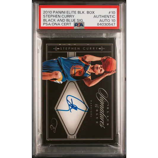 Stephen Curry 2010 Panini Elite Black Box Black And Blue Signature #10 - Graded Trading Card