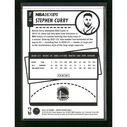 Stephen Curry 2021-22 Hoops #18 Teal Explosion - Trading Card