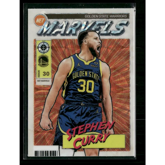 Stephen Curry 2023-24 Hoops Premium Stock #8 Retro Net Marvels Premium - Trading Card