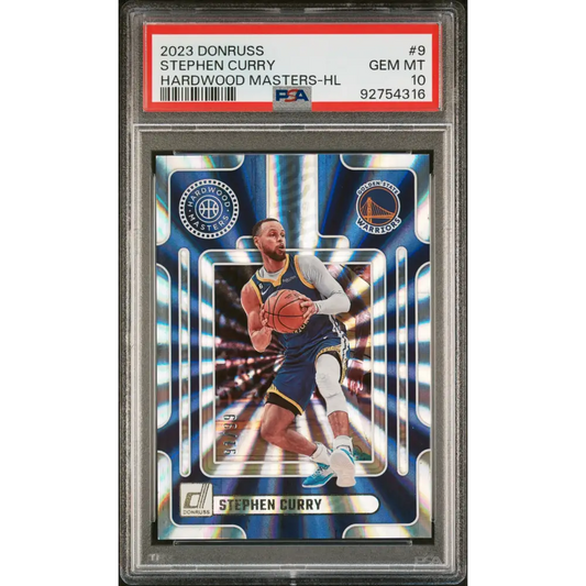 Stephen Curry 2023 Panini Donruss Hardwood Masters #9 Hardwood Masters-Hl PSA 10 - Graded Trading Card