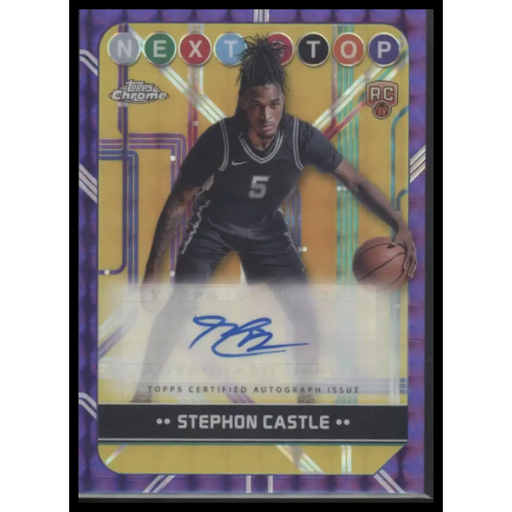 Stephon Castle 2024-25 Next Stop Signatures Purple Geometric Refractor - Trading Card