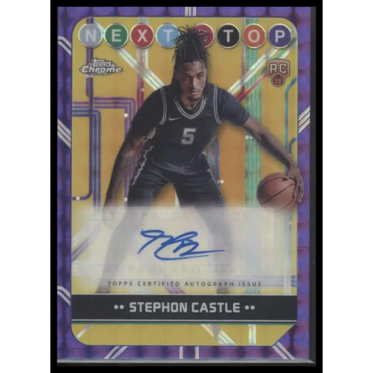 Stephon Castle 2024-25 Next Stop Signatures Purple Geometric Refractor - Trading Card