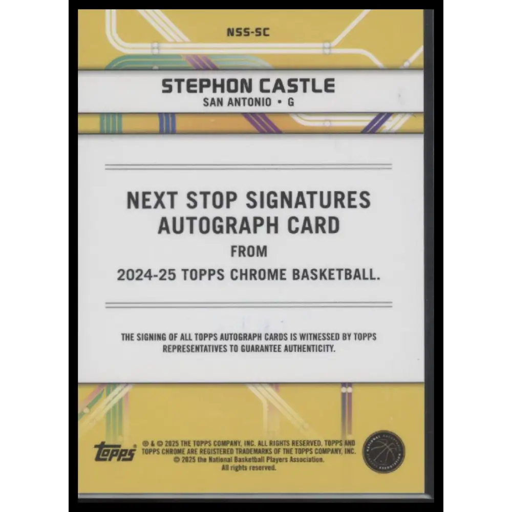 Stephon Castle 2024-25 Next Stop Signatures Purple Geometric Refractor - Trading Card