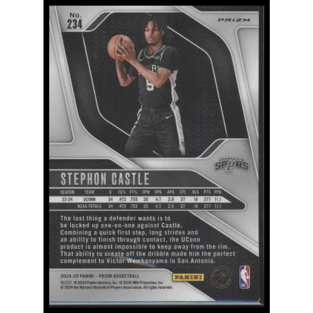 Stephon Castle 2024-25 Panini Prizm #234 Prizms Silver - Trading Card