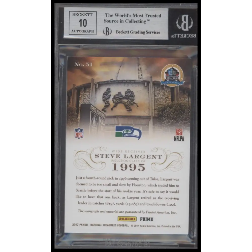 Steve Largent/25 2013 Panini National Treasures Signature Materials BGS 8.5 - Graded Trading Card